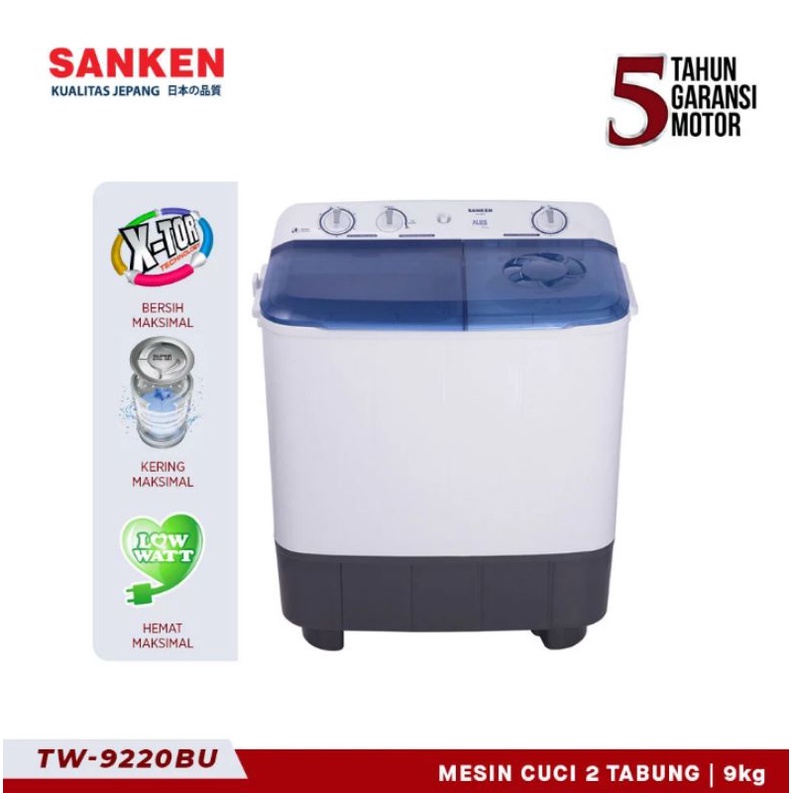 MESIN CUCI 2 TABUNG SANKEN TW-9220BU LOWWATT