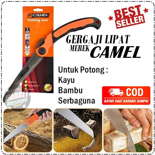 Camel folding saw Gergaji lipat portabel original serbaguna gergaji kayu mini super tajam pemotong d