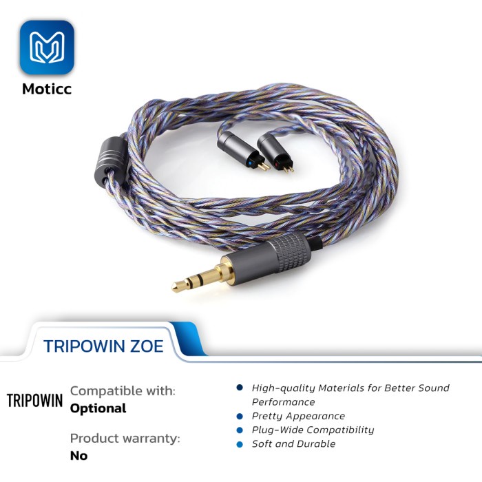 TRIPOWIN ZOE Copper+Silver Plated+Gold Plated Litz Upgrade Cable IEM