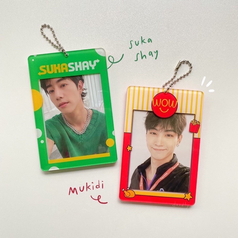 Doodly Acrylic Photocard Holder Mukidi and Sukashay (K-pop PC Holder Akrilik)