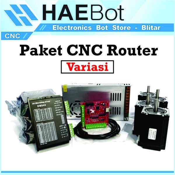 [HAEBOT] Paket CNC 4 Mach3 4Axis USB DM542 Nema 23 2.2Nm Stepper PSU Bitsensor Router Engraver Laser
