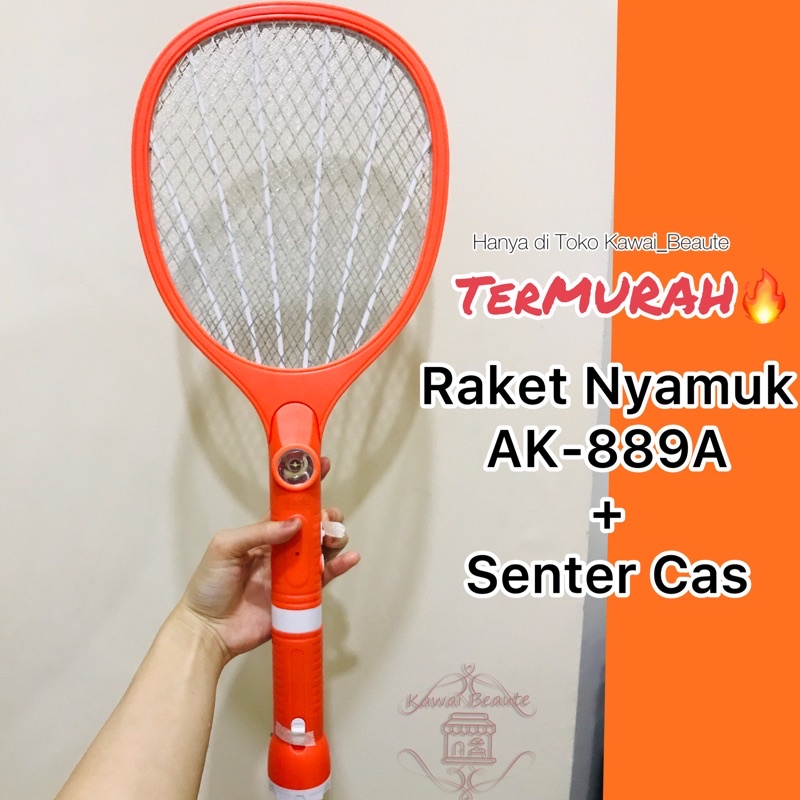 Aoki 889A + Senter Raket Nyamuk Senter Cabut/ Mosquito Killer Efektif Membunuh Nyamuk dengan Cepat!