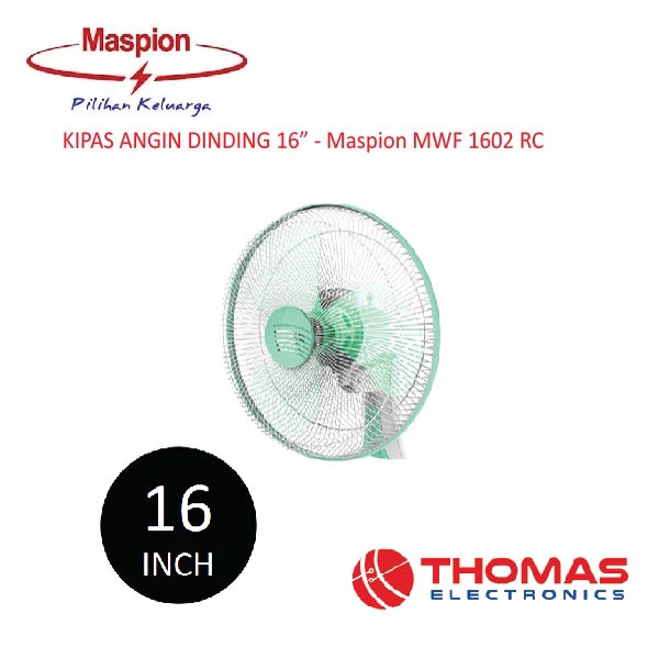 KIPAS ANGIN DINDING Maspion Remot 16” - Maspion MWF 1602 RC GARANSI RESMI
