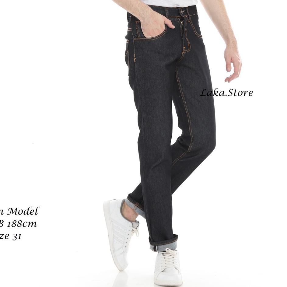 [CODENF26] CELANA JEANS SELVEDGE DENIM SHELL STICH ACCENT 13.5oz BLACK INDIGO PRIA / CELANA SELVEDGE