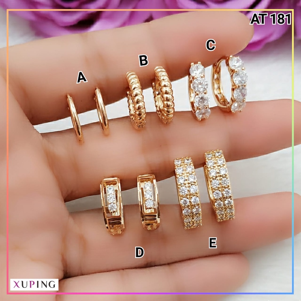 Anting xuping anting dewasa cetik permata full perhiasan lapis emas gold AT 181