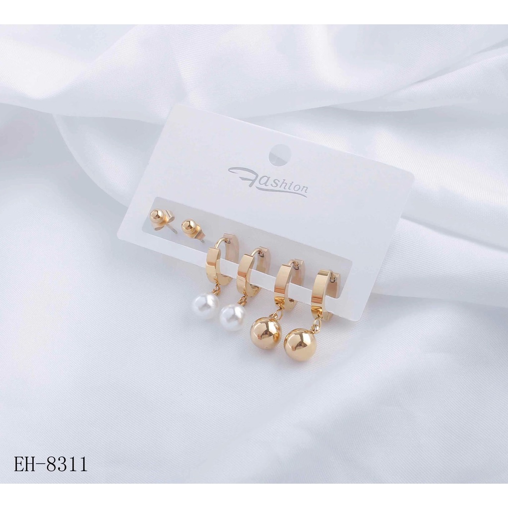 Anting Titanium Permata Warna Warni Perhiasan Fashion 8311/8295