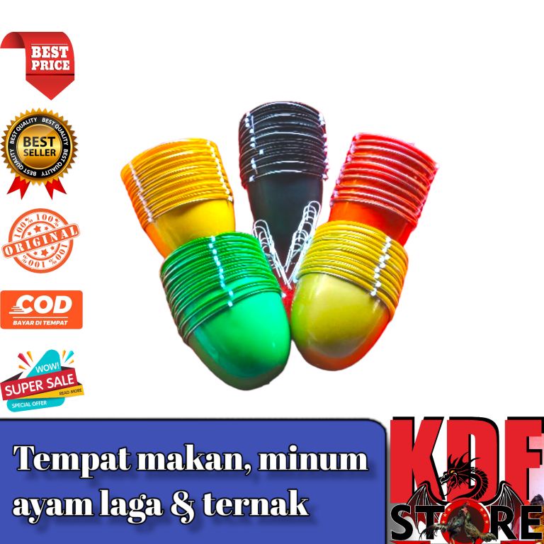 Wadah pakan ayam / tempat makan ayam jago bangkok aduan batok plastik