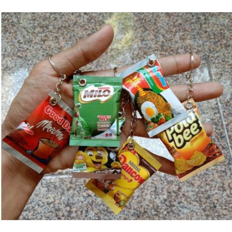 Gantungan Kunci Miniatur Replika Snack Minuman Makanan