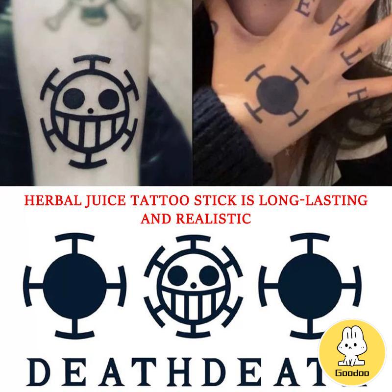 Stiker tato Halal Tato temporary kartun Anime satu potong topi jerami Luffy tahan tahan lama stiker tato -Doo