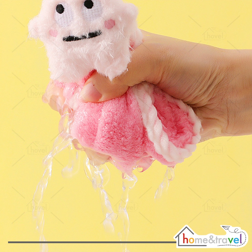 HOVELSHOP Lap Tangan Serbet Gantung Dapur Karakter Lucu Pengering Microfiber Lembut Serbaguna