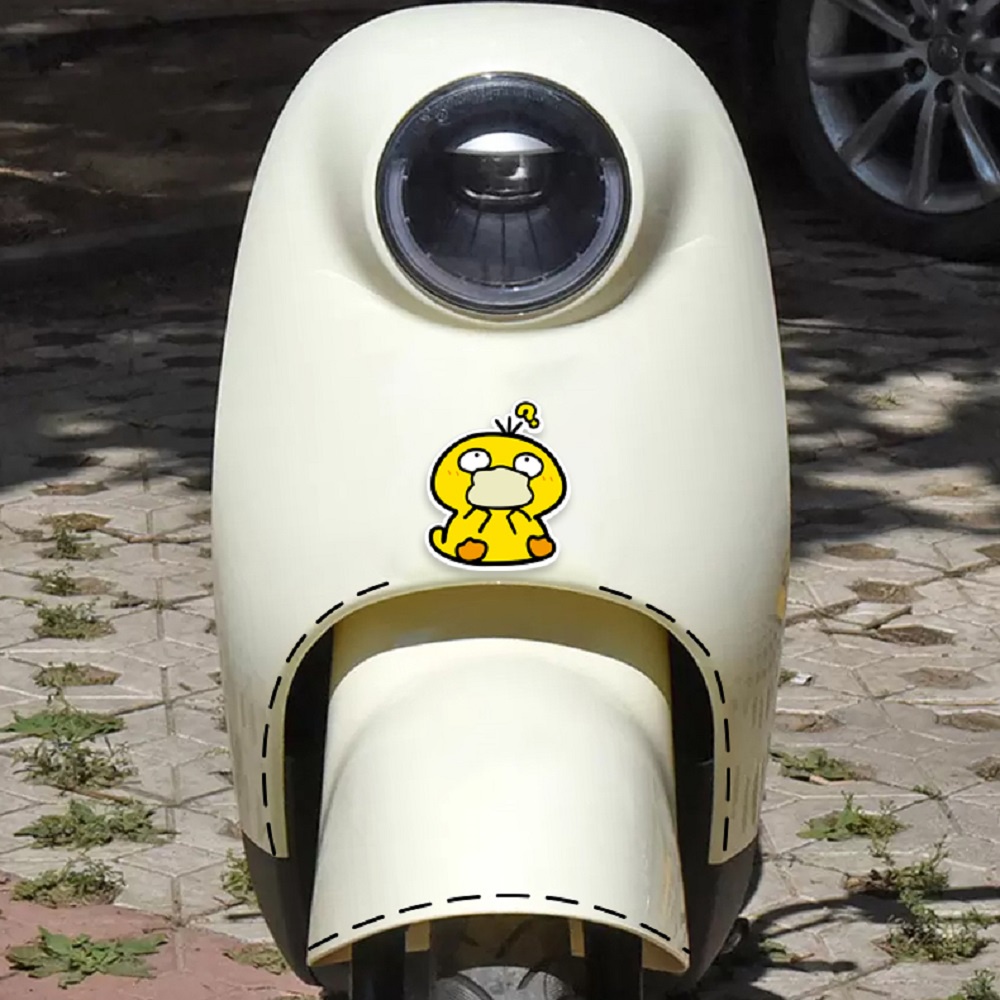 Pocket Monster Psyduck Reflektif Stiker Jendela Mobil Keraguan Bebek Bebek Motor Dekorasi Tubuh Helm Kecantikan Decal Untuk Vespa