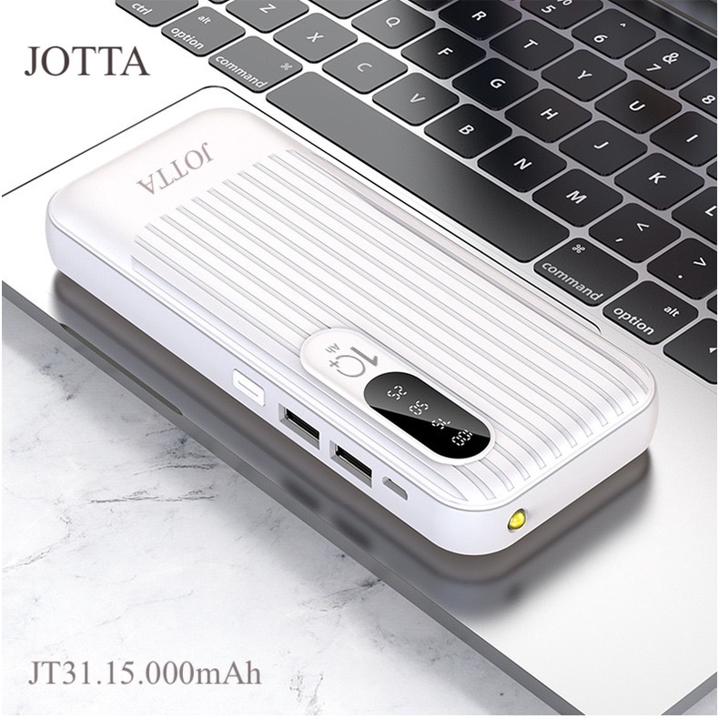 Powerbank JOTTA type JT 31 kapasitas 15.000 mah garansi 2 tahun universal For handphone xiomi ,samsung,iphone,oppo dan gadget lainya.