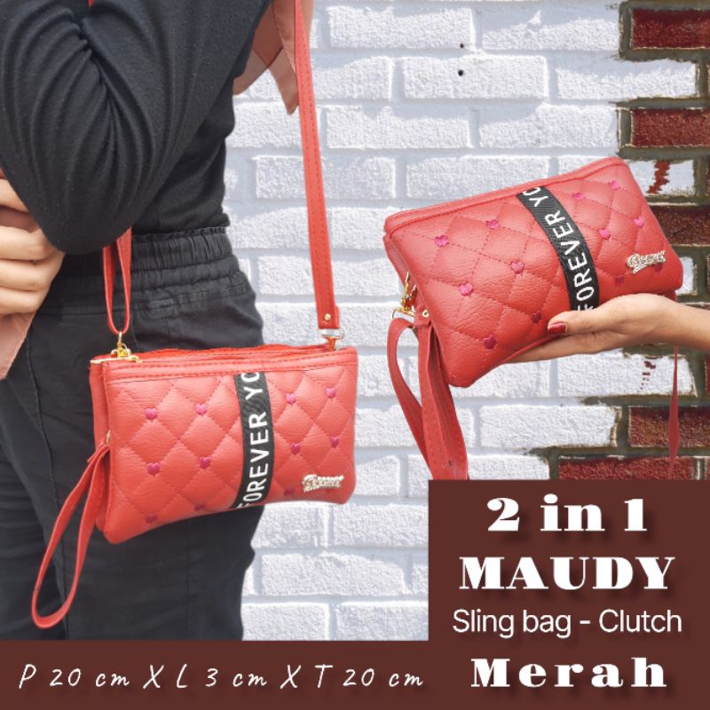 2in1 MAUDY BAG - BISA JADI SLINGBAG BISA JADI CLUTCH (ACCesoris tas dapat Random)