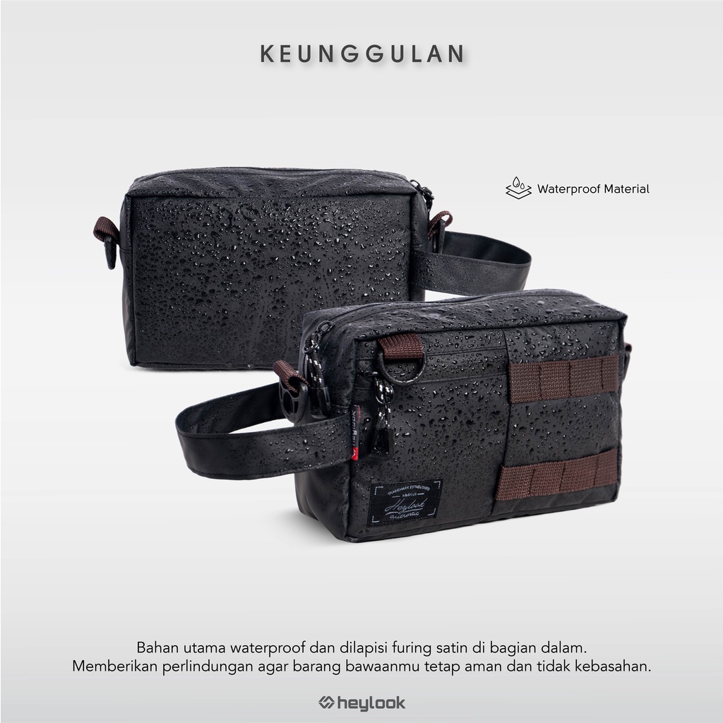Clutch Bag Tas Tangan Waterptoof Clutch Pria Hand Bag Anti Air Sling Pouch Bag Clutch Cowok Cewek Multifungsi 2 in 1 Bisa Selempang Original