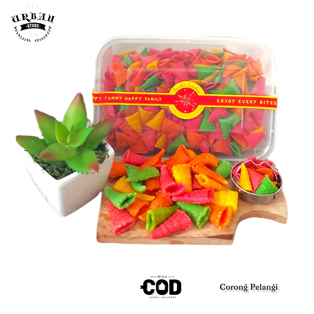 

Kemasan Souvenir - Kerupuk Mentah Krupuk Kering Krupuk Bentuk Corong Warna Pelangi / Premium