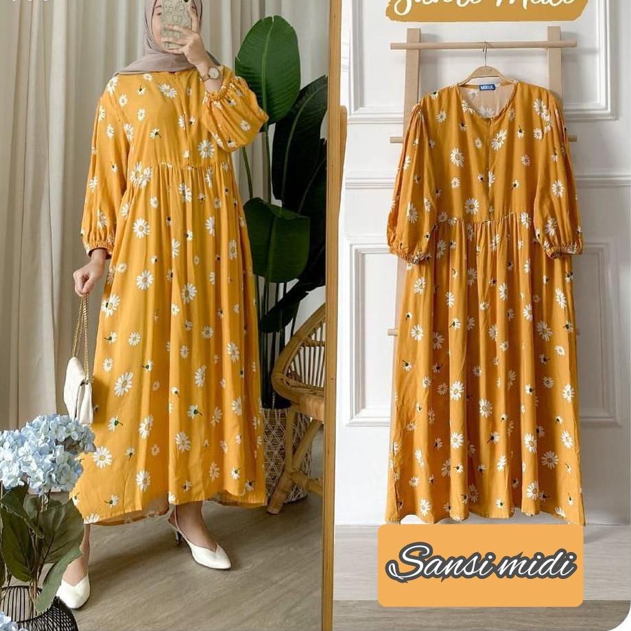 Jangan ketinggalan--Midi dress / Midi Dress Muslim / Midi dress Rayon/ midi dress hitam / Midi Dress