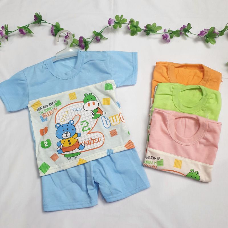 piyama bayi 0-6 bulan / setelan baju bayi cewek cowok / baju bayi murah lucu