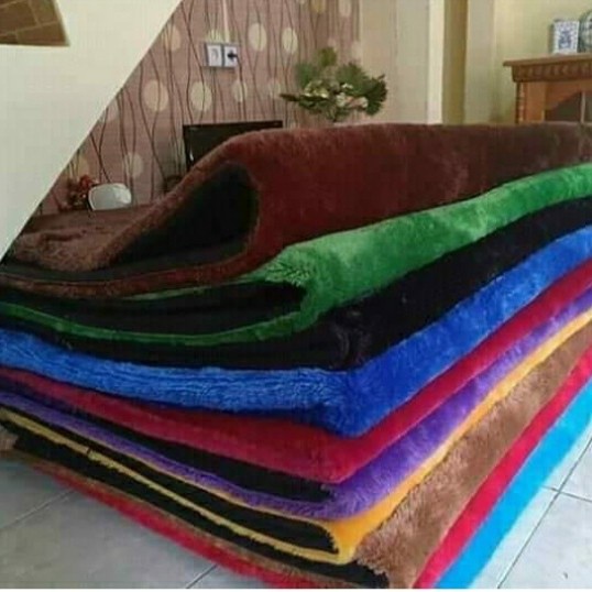 KARPET BULU Sarung Karpet Bulu Rasfur Uk 200x150cm / Sarung Surpet Lembut - Abu-abu rasfur jumbo kar
