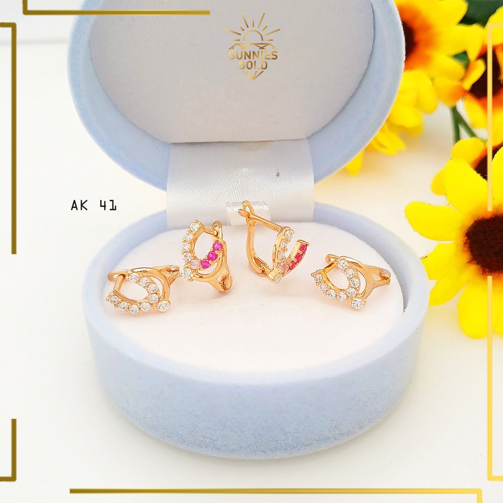 ANTING KLIP EMAS ASLI GOLD 16K EMAS TUA MODEL UNIK SIMPLE ELEGAN LIMITED - AK 41