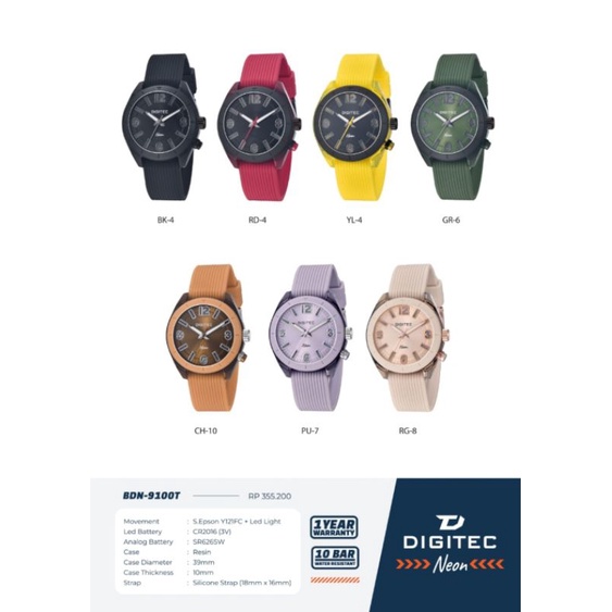 Jam Tangan Wanita Digitec BDN-9100T/ BDN 9100T Original Free Box