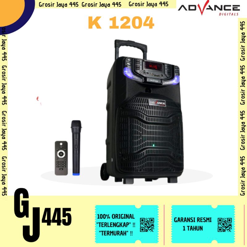 Speaker Advance K1204 Meeting Bluetooth Portable Plus Mic Wireless Karaoke pengajian senam Gitar / speaker karaoke oke / K-1204