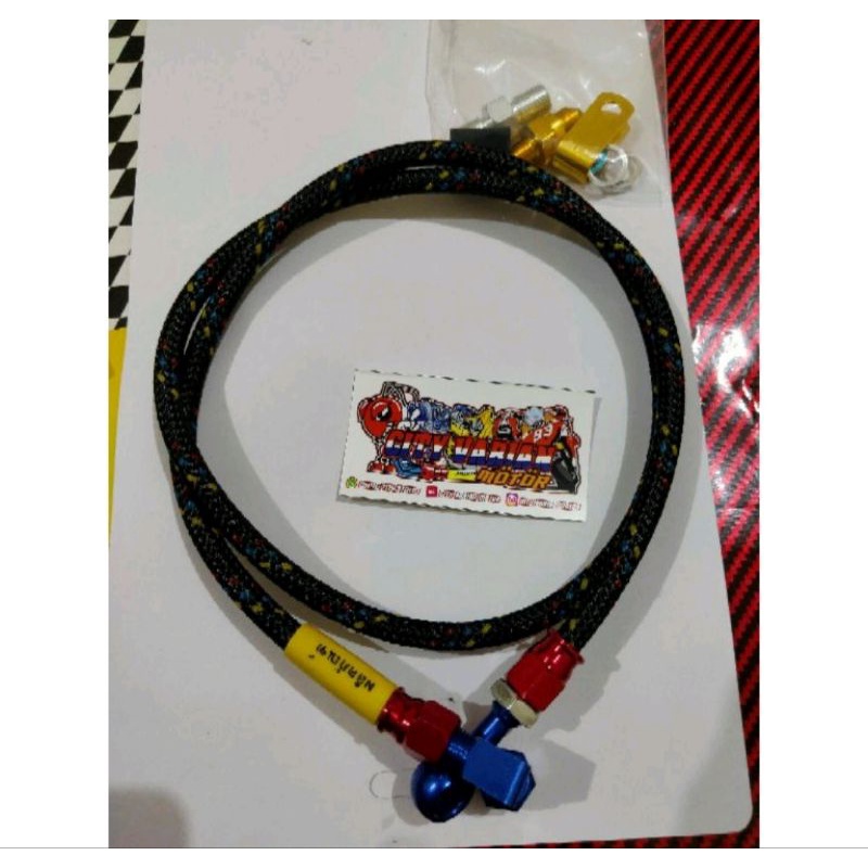Selang Rem Depan Serat Carbon Non PSI 95cm Selang Rem Depan 95CM Non PSI Thailand modl MMK Morin