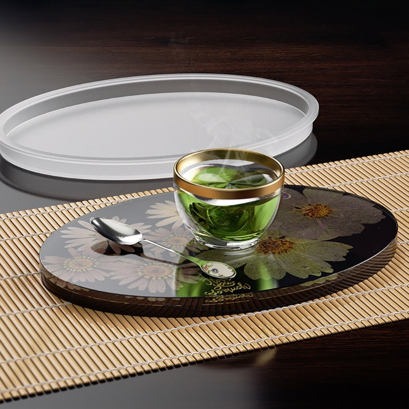 Siy Cetakan Kristal Epoxy Bentuk Oval Bahan Silikon Untuk Dekorasi Diy