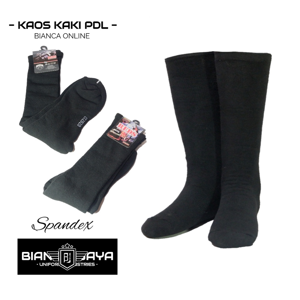 Kaos Kaki PDL Hitam Spandex Tebal Polos TNI/POLRI/SCURITY