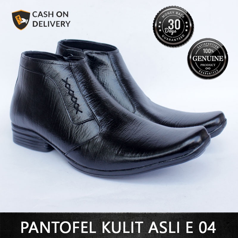 Sepatu PDH Pria Kulit Asli Pantofel Formal Casual E 04