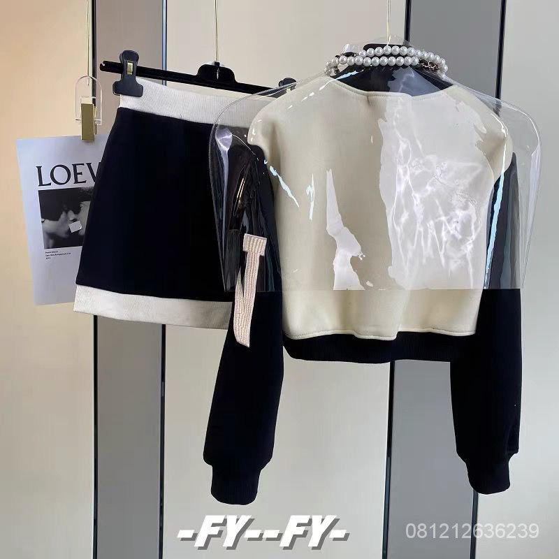 #Sisjuly# Suit Fragrant Kecil Wanita 2022 Suit Baseball Fashion Leisure Baru Suit Sweet Suit Skirt D