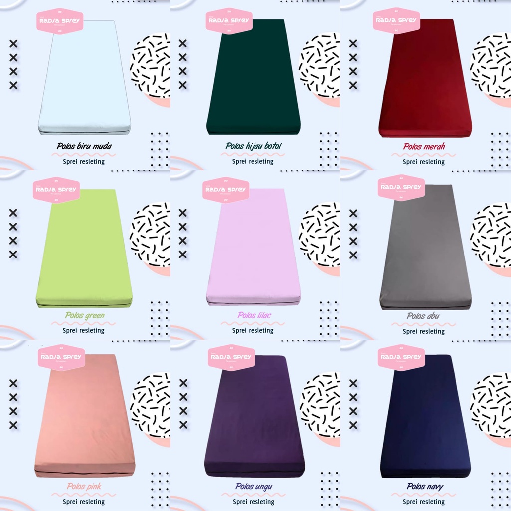Sprei Resleting Sarung Kasur Busa Resleting 90x200x15 Sprei Polos Resleting Sarung Busa 90x200