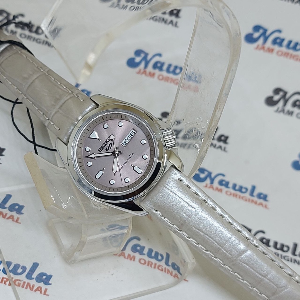 Seiko 5 Sports SRE005K1 Ladies Grey Leather - Jam Tangan Wanita SRE005