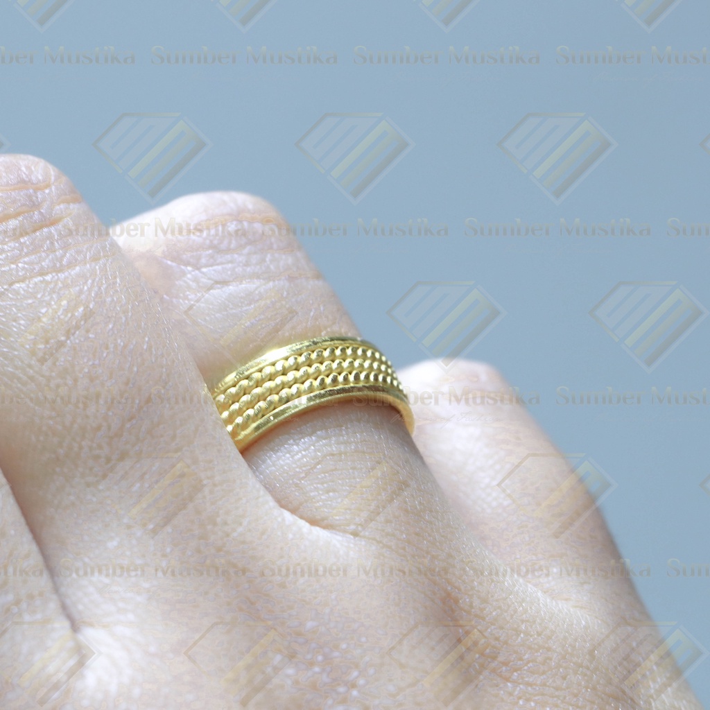 Cincin Emas Model String Tali Air 24 karat