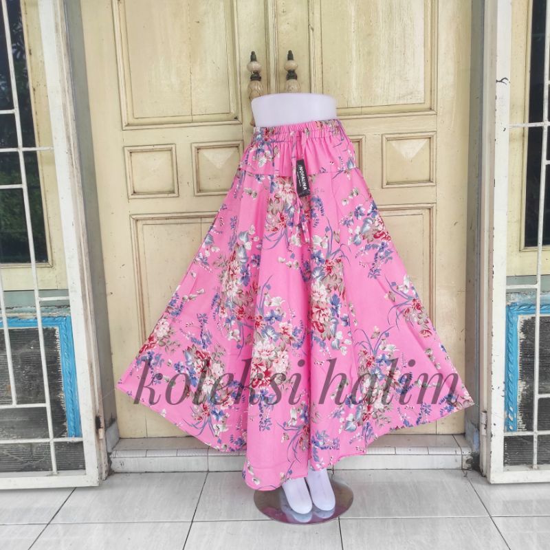 ROK KATUN LEBAR/MOTIF BUNGA AMAZON LILY/ROK KATUN PANJANG