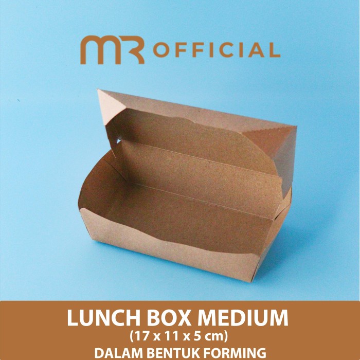 paper lunch box size M bahan ECO kraft foodgrade / paper box coklat