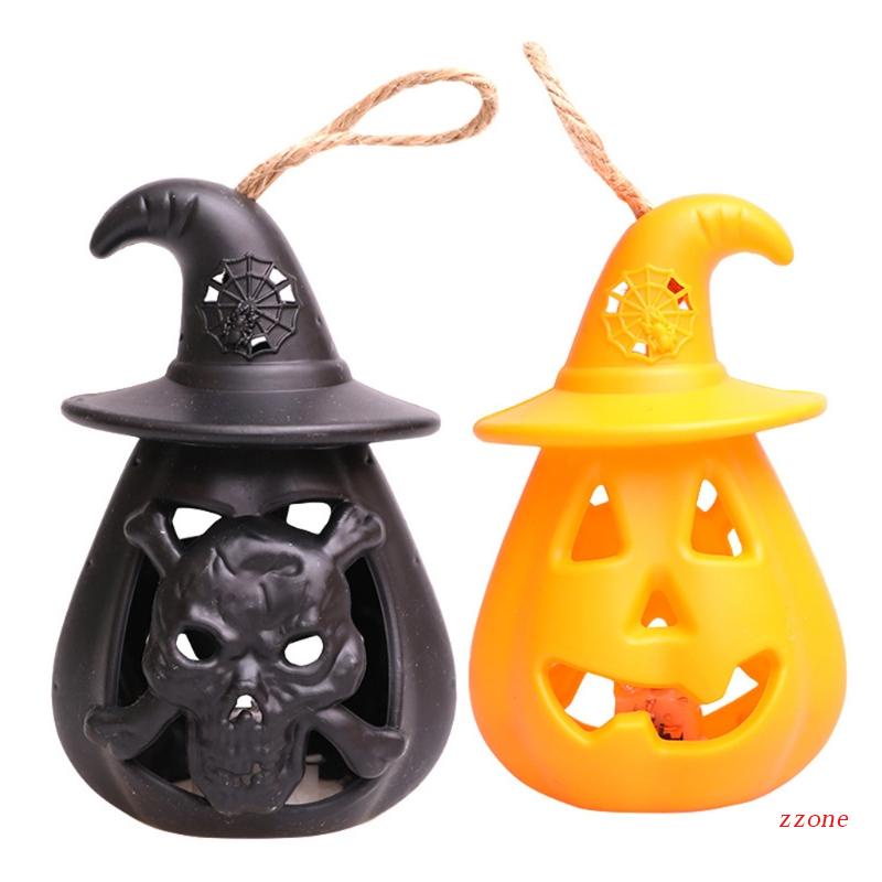Zzz Lampu Lentera LED Portable Bentuk Labu Halloween Bahan Resin Untuk Dekorasi Indoor / Outdoor
