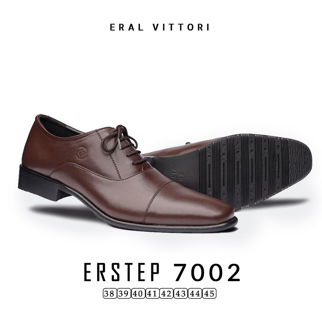 Eral Vittori - Erstep 7002 Sepatu Pria Kulit  Pantofel Formal Kerja Kantor Coklat