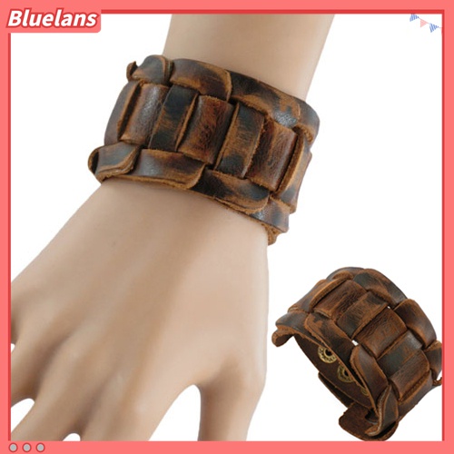 Gelang Bahan Kulit Imitasi Gaya Retro Untuk Pria