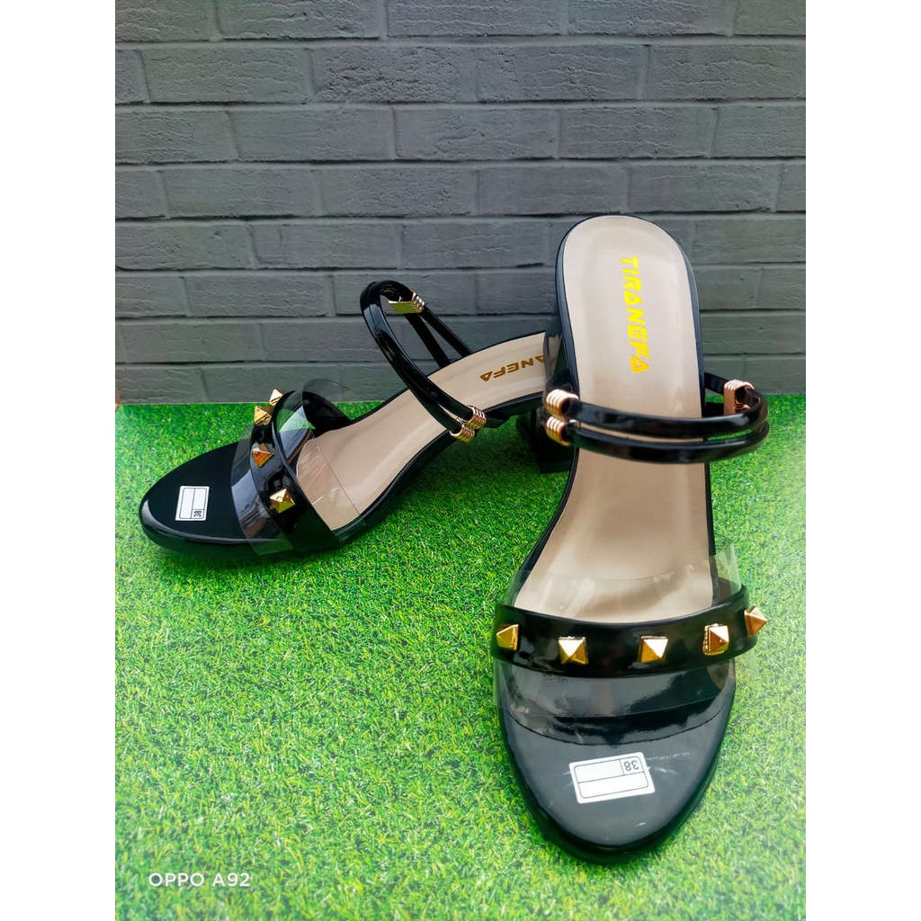 Sandal hak tahu 5cm / sandal wanita trendy / sandal pesta / sandal hells 5 cm