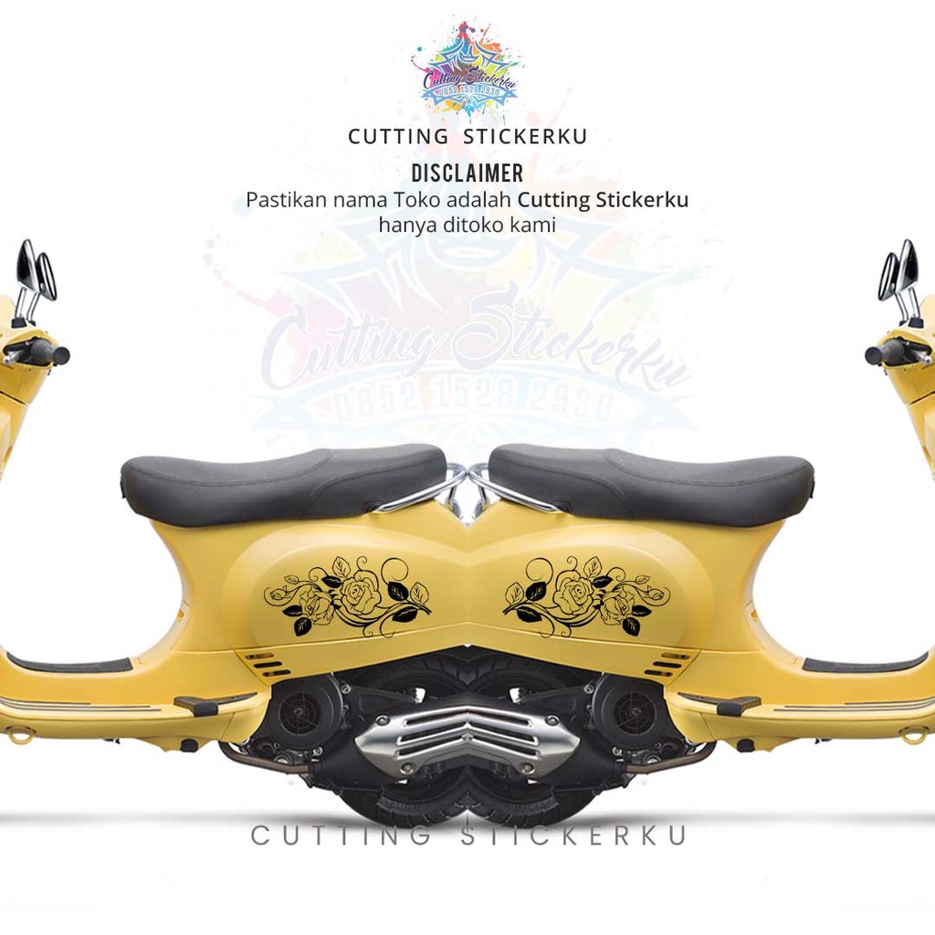 Cutting Stiker Mawar Cute Variasi Motor Mobil Sticker Timbul Keren Nyala Dasbor Spakbor Visor Body Kaca Helm Laptop Hologram Reflective Tahan Air Bodi Samping Nama Jepang Scoopy Vario Beat NMAX PCX Vespa Aesthetic Pickup Anime Windshield Kustom Modif