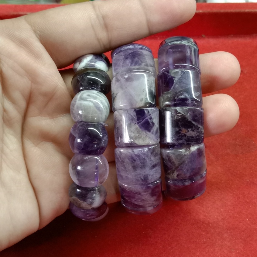 Gelang Batu Akik Kecubung Ungu Model Kotak Octagon