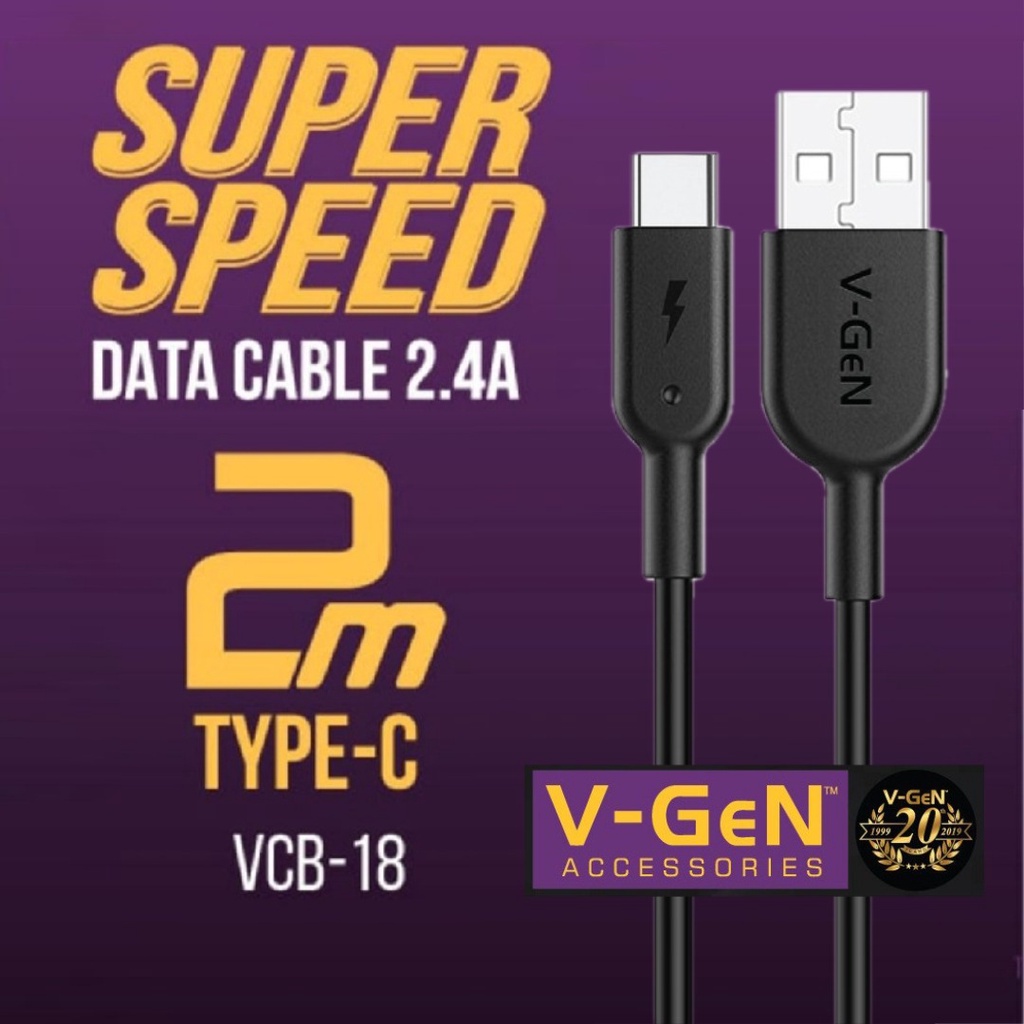 KABEL USB V-GEN 2.4A 2M VCB-18 TYPE C