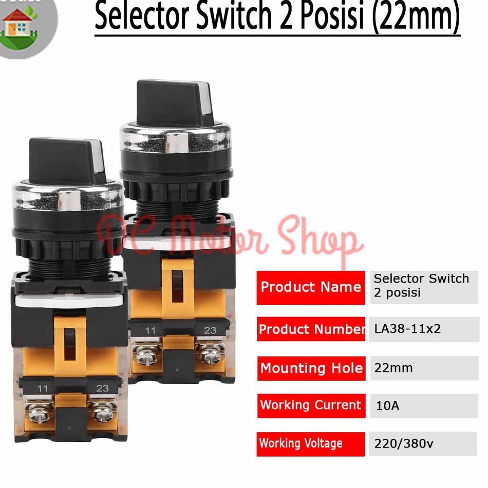 Trc8p3Od--Selector Switch 2 Posisi 2Posisi 22mm LA38-11X2 ON-OFF 1NO 1NC
