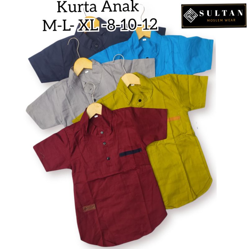 Kemko Kurta Atasan Anak laki Laki  2 3 4 5 6 7 8 9 10 Tahun Kurta Anak Pria Cowok Muslim Lengan Pend