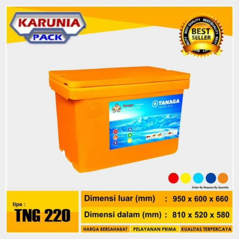 TANAGA PENDINGIN IKAN DAN DAGING COOL BOX ES COOLER BOX ICE UKURAN 220 LITER KUAT TAHAN LAMA