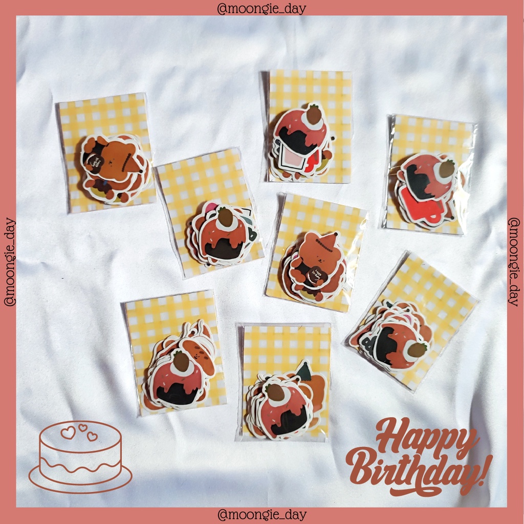 

20 LEMBAR STIKER TEMA BIRTHDAY BEAR BERUANG CAKE KUE MILK BULLET JURNAL DIY DIARY POLAROID DECO LUCU MURAH [ 17 ]