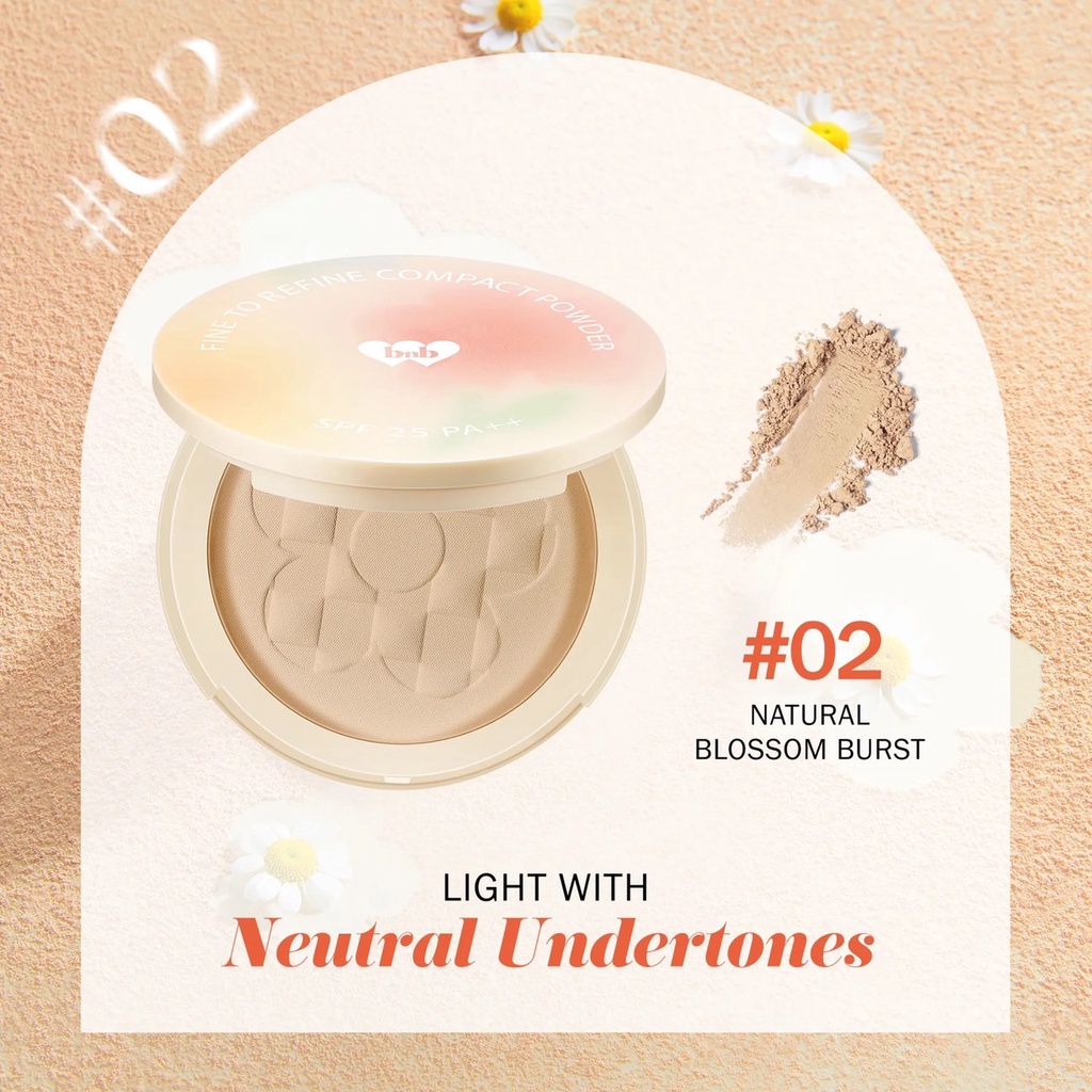 [ BPOM ] Bellezane BNB Barenbliss Fine to Refine Compact Powder - 02 Natural Blossom Burst - Bedak p