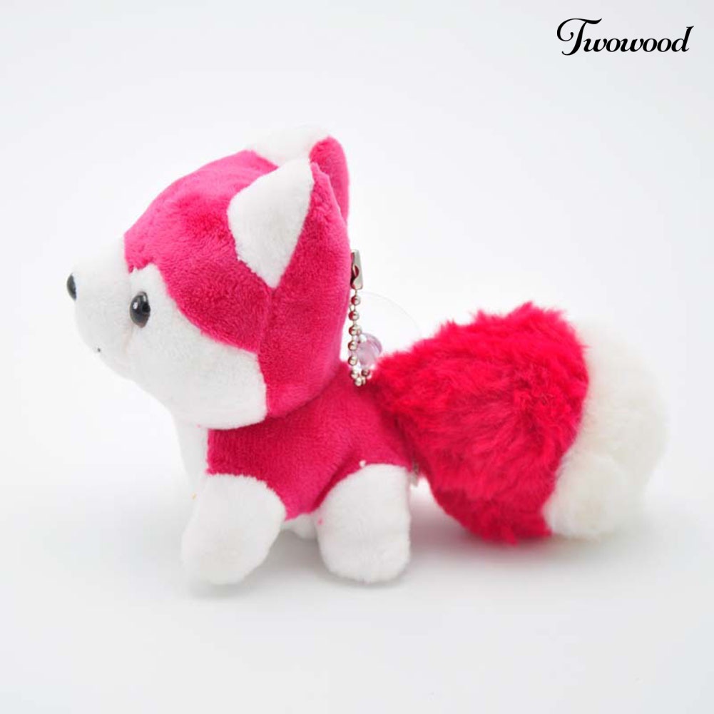 Twowood Gantungan Kunci Boneka Anjing Husky Bahan Plush