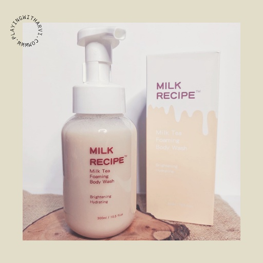 MILK RECIPE MILK TEA FOAMING BODY WASH 300 ML SABUN MANDI MENCERAHKAN