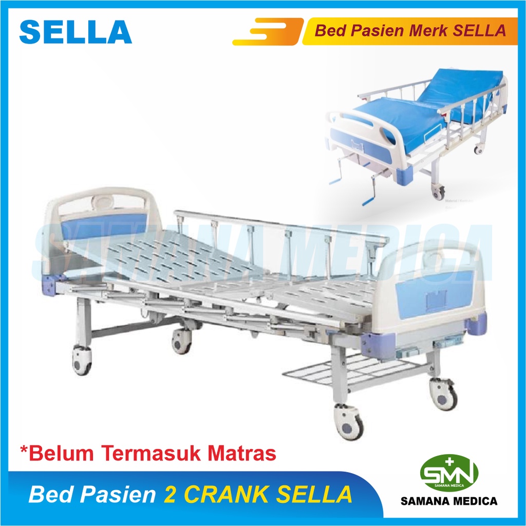 BED PASIEN 2 CRANK / Ranjang / Tempat Tidur Pasien 2 Crank SELLA